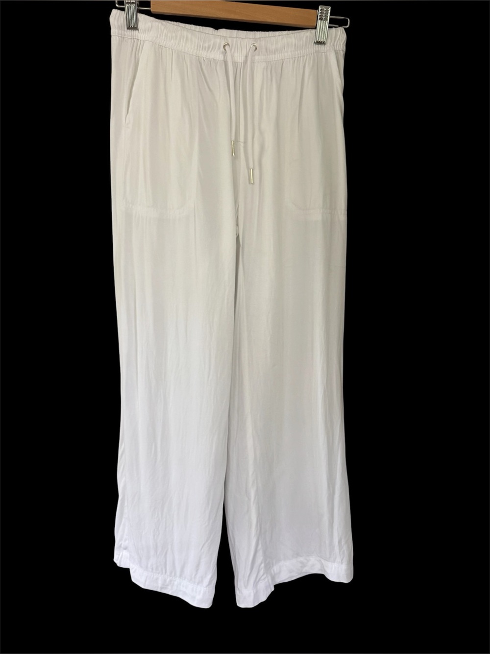 Splendid Angie White Drawstring Crop Wide-Leg Pants Size XS
